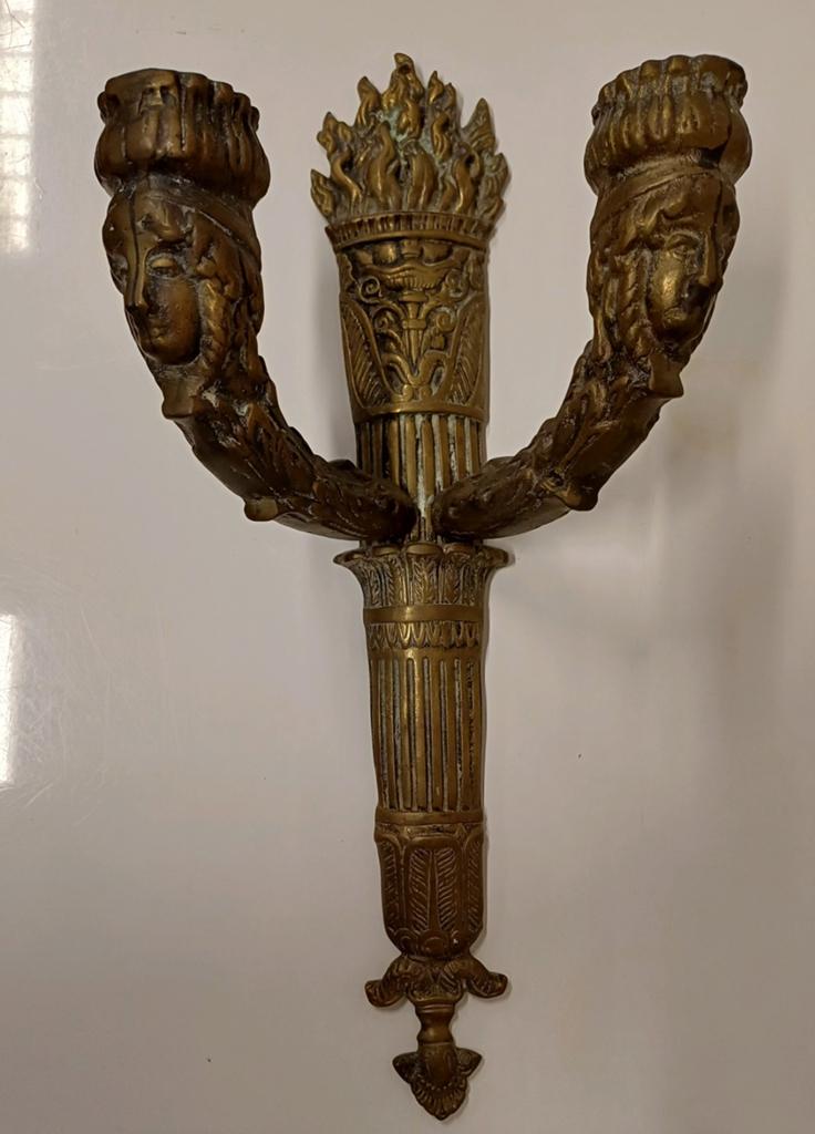 Koperen kandelaar toorts, Antiek en Kunst, Ophalen of Verzenden, Koper of Brons