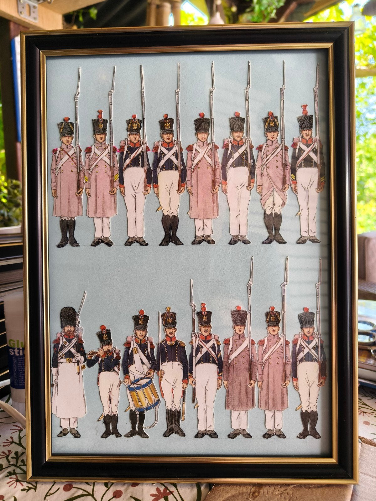 Ingelijste Franse Garde Impériale Tirailleurs Waterloo, Verzamelen, Militaria | Algemeen, Ophalen of Verzenden