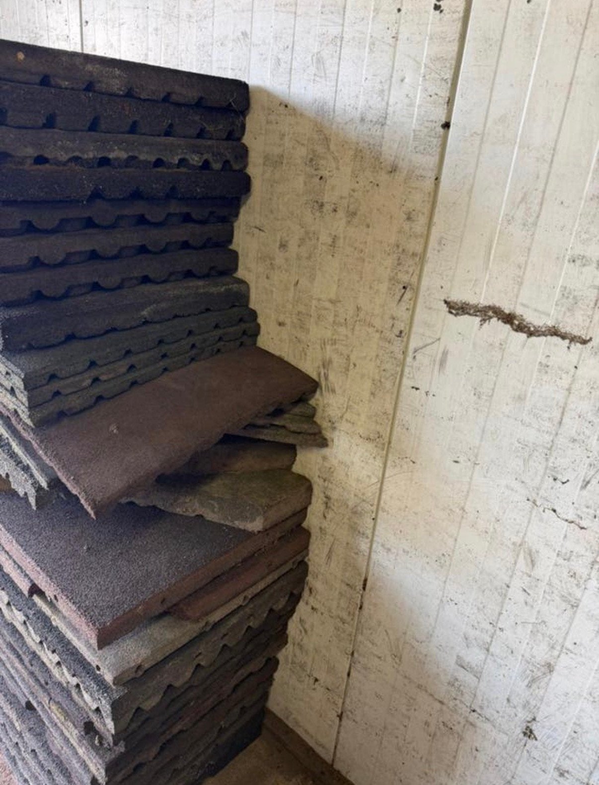 Rest partij rubberen tegels verschillende diktes ruim 6m2, Ophalen, Gebruikt, Rubber, Terrastegels