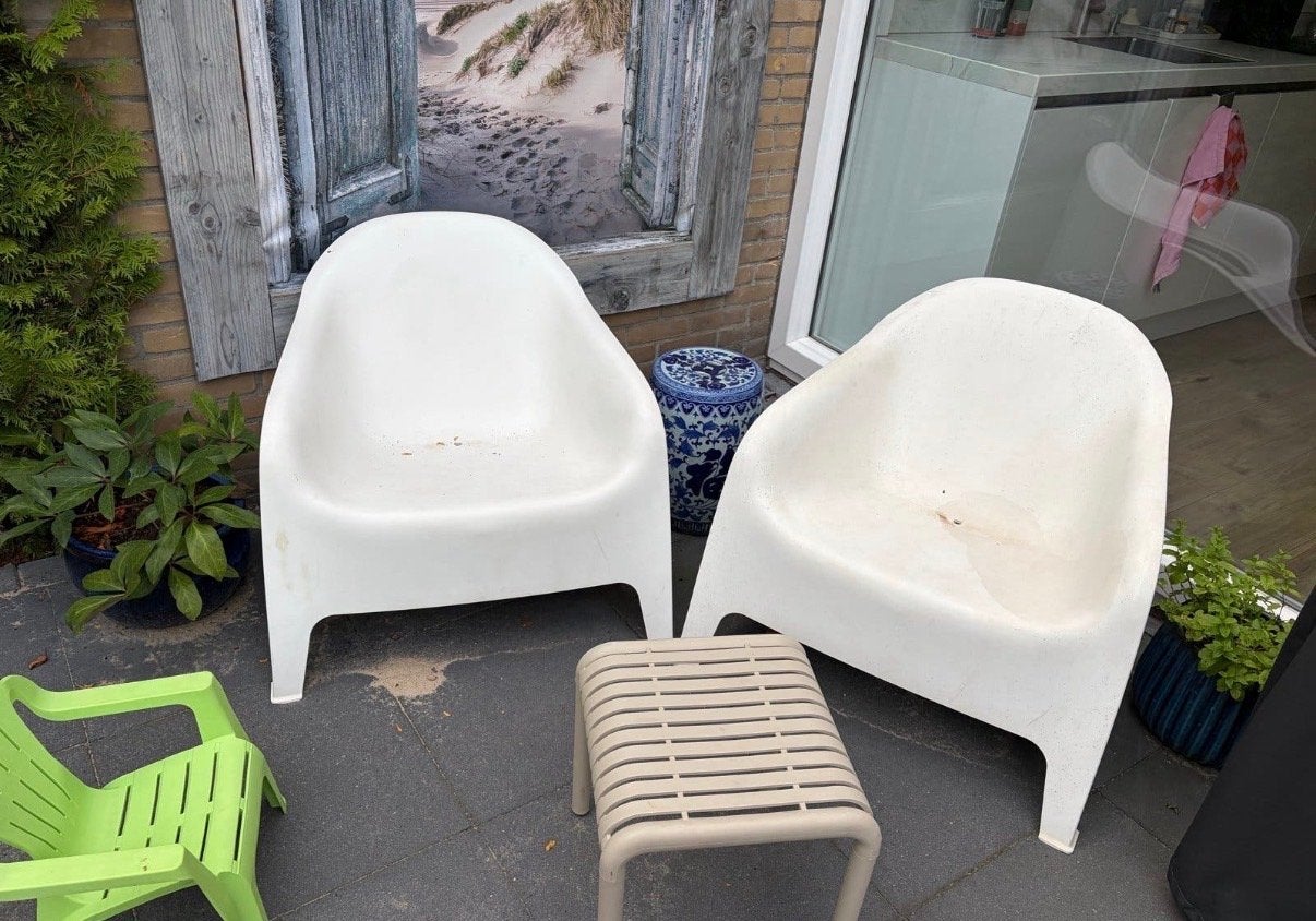 2 ikea skarpo stoelen gebruikt, Tuin en Terras, Ophalen, Gebruikt, Kunststof