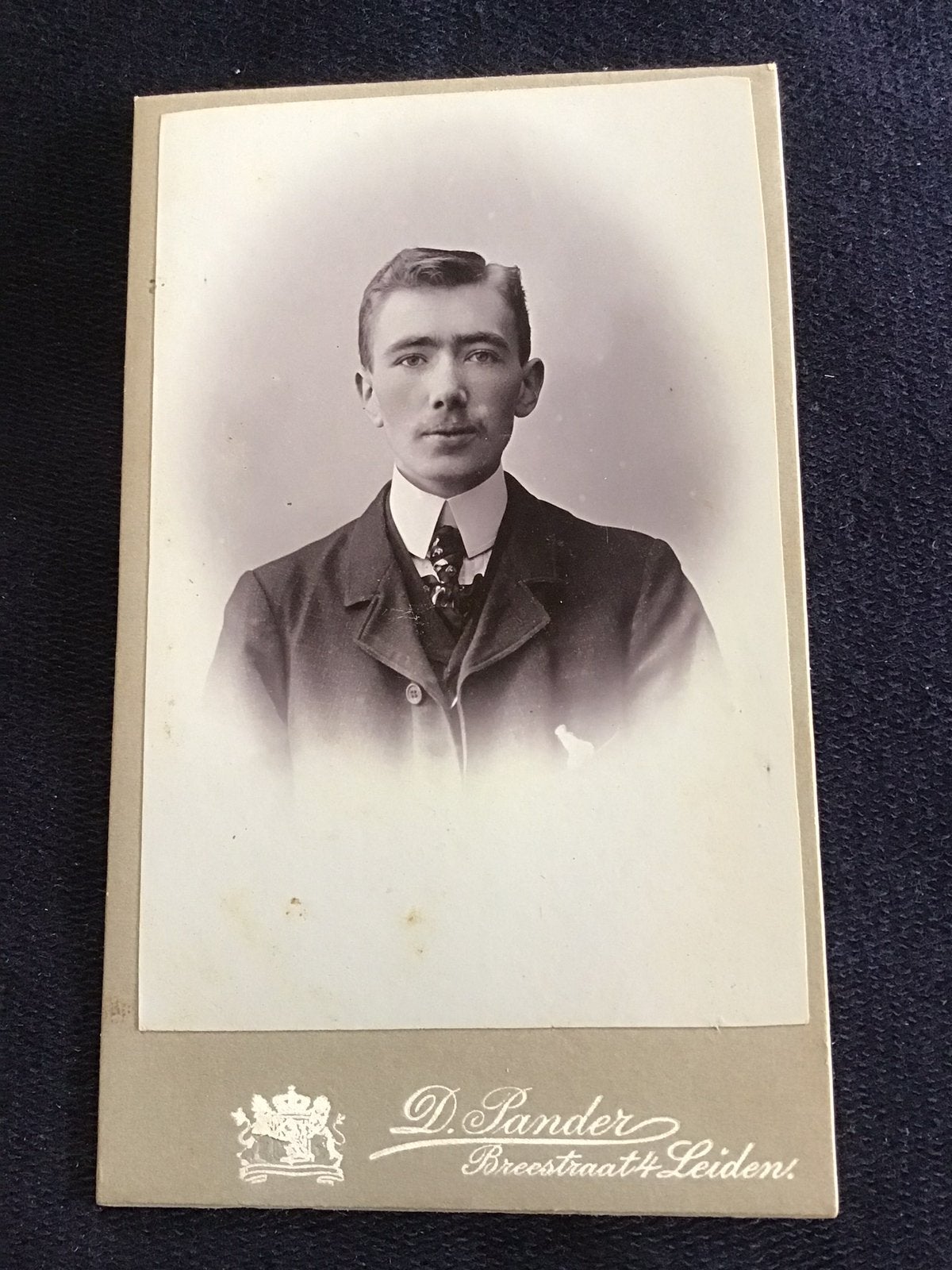 CDV, Jongeman, D. PANDER, LEIDEN, Carte de Visite, Verzenden, Voor 1940, Gebruikt, Foto