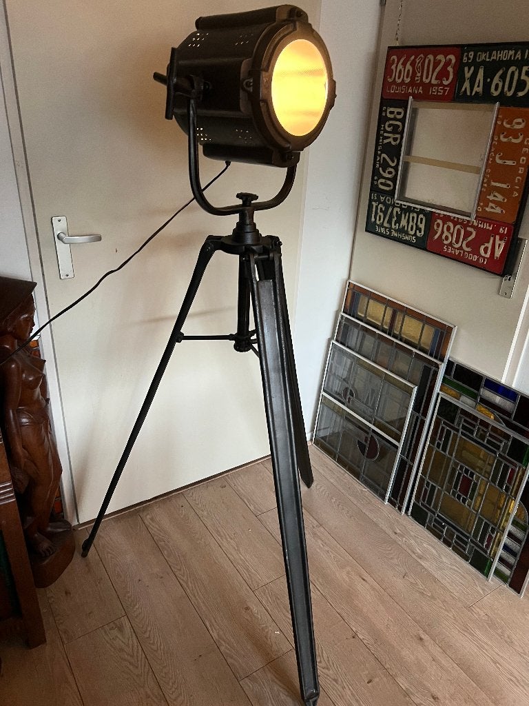 Sfeervolle Industrieel vintage gietijzeren staande lamp, Ophalen