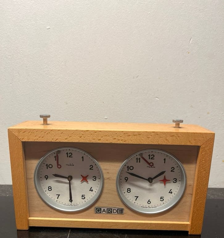 Garde Ruhla Schaakklok - Vintage Houten Schaken Timer, Ophalen of Verzenden, Gebruikt, Overige typen