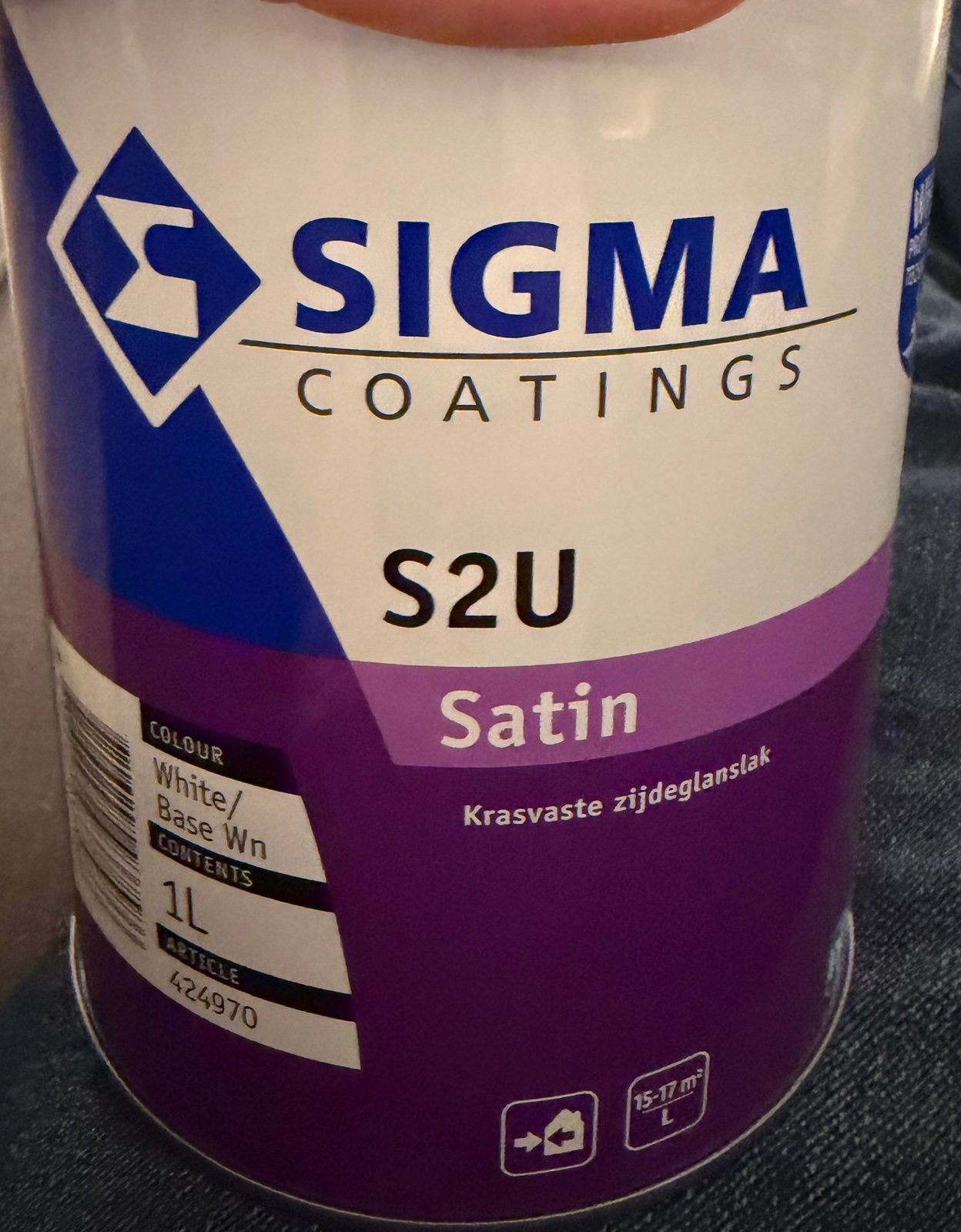 Sigma S2U Satin verf - 0,7L over, Wit, Ophalen of Verzenden, Zo goed als nieuw, Lak