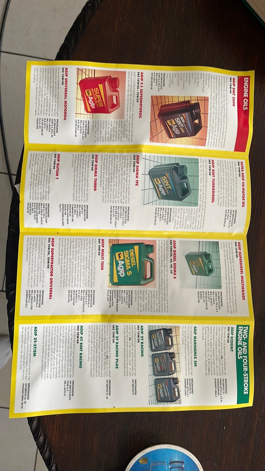 Folder Agip olie, Ophalen of Verzenden, Gebruikt, Overige typen