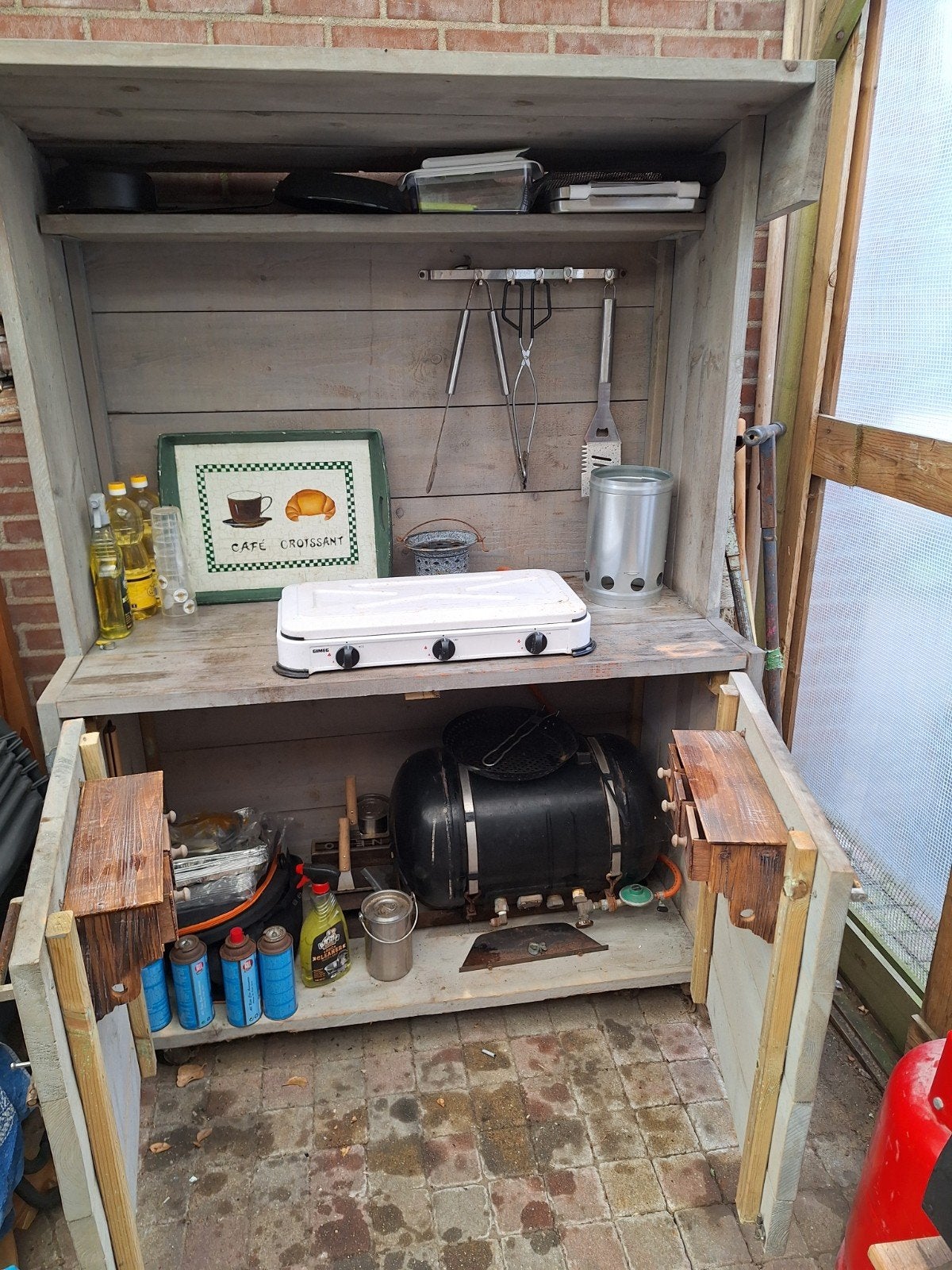 buiten keuken, Ophalen, Gebruikt, Gas, Stijgerhoud