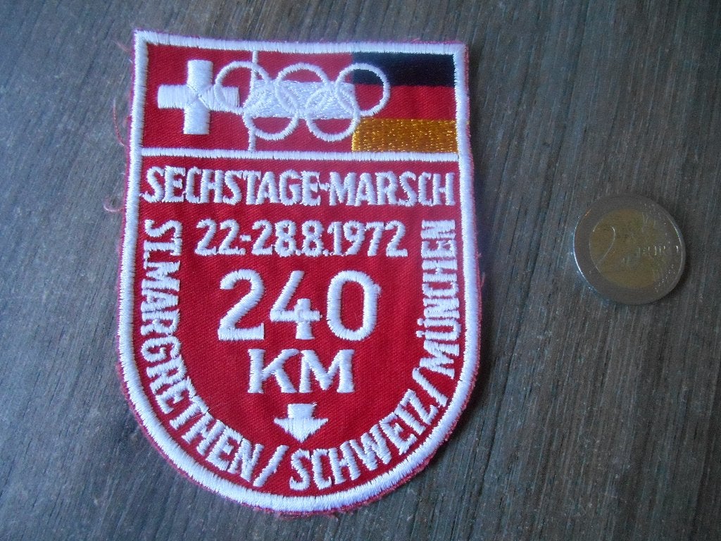 Badge 6 dagenmars st. Margrethen Zwitserland -Munchen, Ophalen of Verzenden, Nieuw, Overige typen