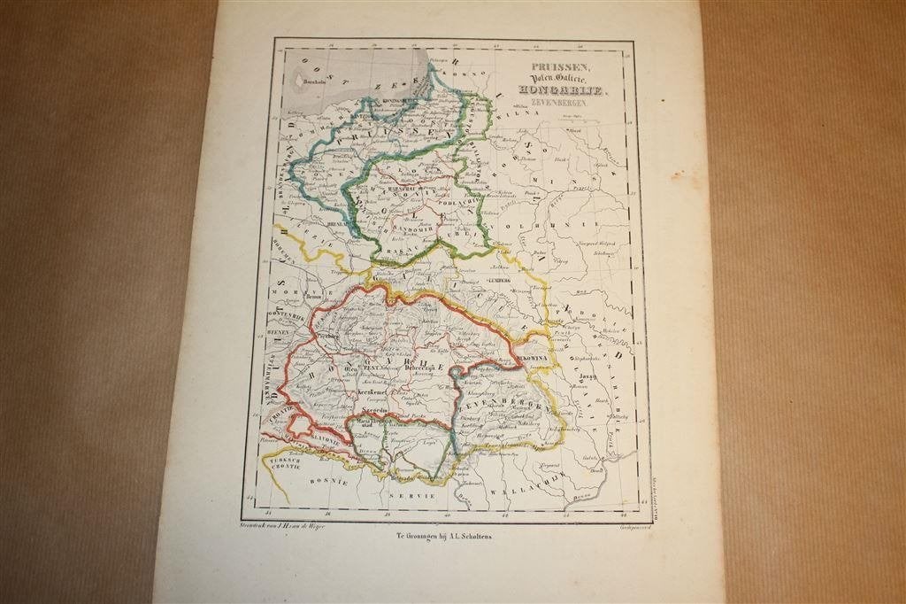 Zeldzame antieke kaart - Pruissen, Polen etc - 1860 !!, Gelezen, Ophalen of Verzenden, Landkaart, 1800 tot 2000