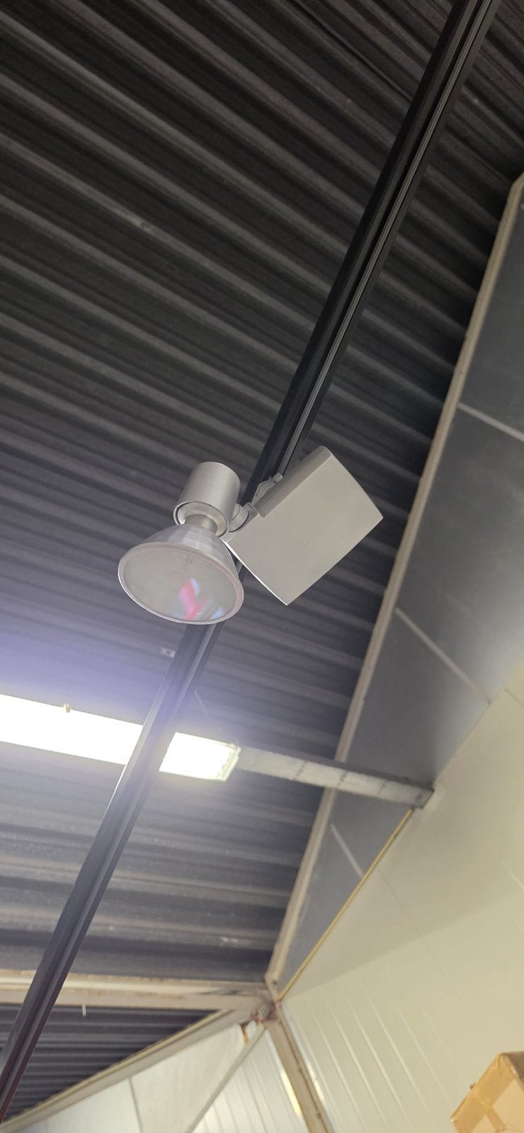 Driefasenrail met lampen, Ophalen, Halogeen, Geschikt voor plafondmontage, Metaal