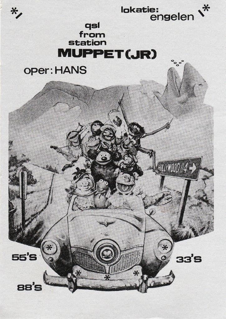 Engelen QSL kaart Muppet Jr, Verzamelen, Ansichtkaarten | Themakaarten, Ophalen of Verzenden, 1980 tot heden, Ongelopen, Overige thema's