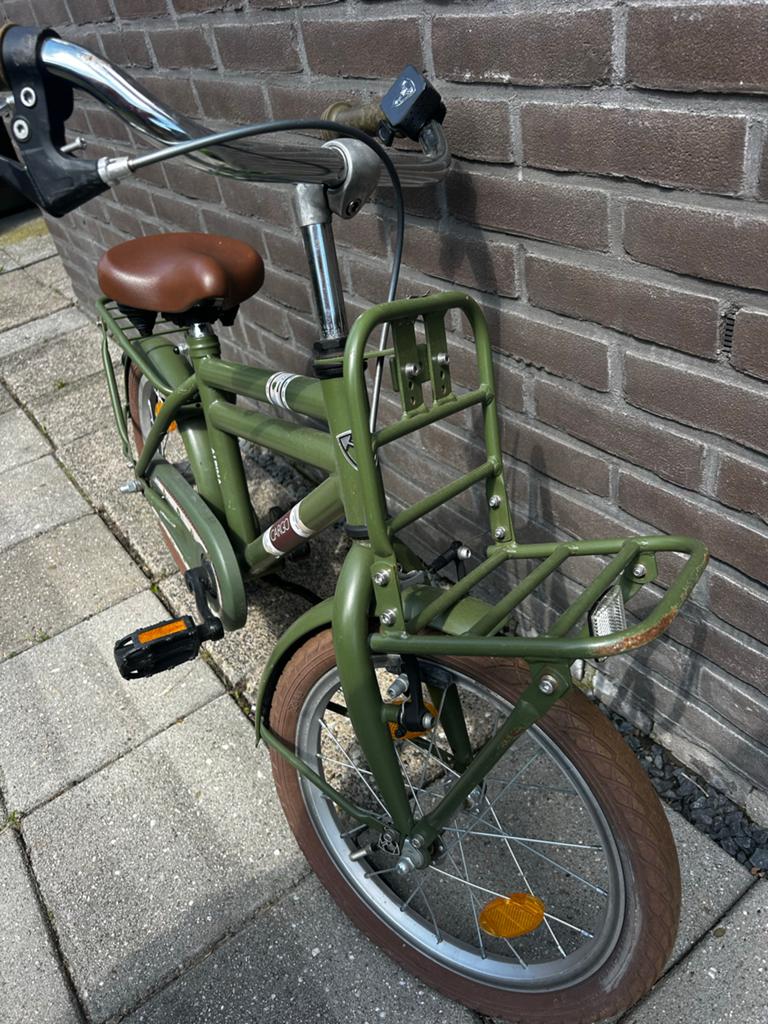 Alpina Cargo Kinderfiets 16 inch - Groen, Fietsen en Brommers, Ophalen, Gebruikt, Velgrem, 16 tot 20 inch