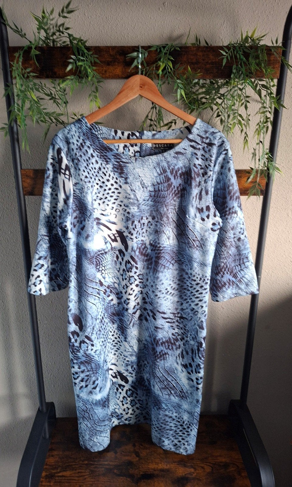 PESCARA Jurk blauw wit zwart print L, Kleding | Dames, Jurken, Blauw, Maat 42/44 (L), Pescara, Nieuw