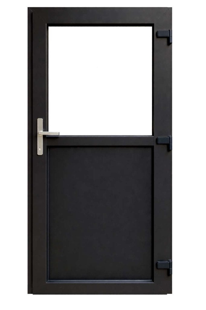 Kunststof Deur 1/2 Glas  Dubbel Antraciet Klink Rechts, Doe-het-zelf en Verbouw, Kunststof, Deurkozijn, Next Windows, Niet ingevuld