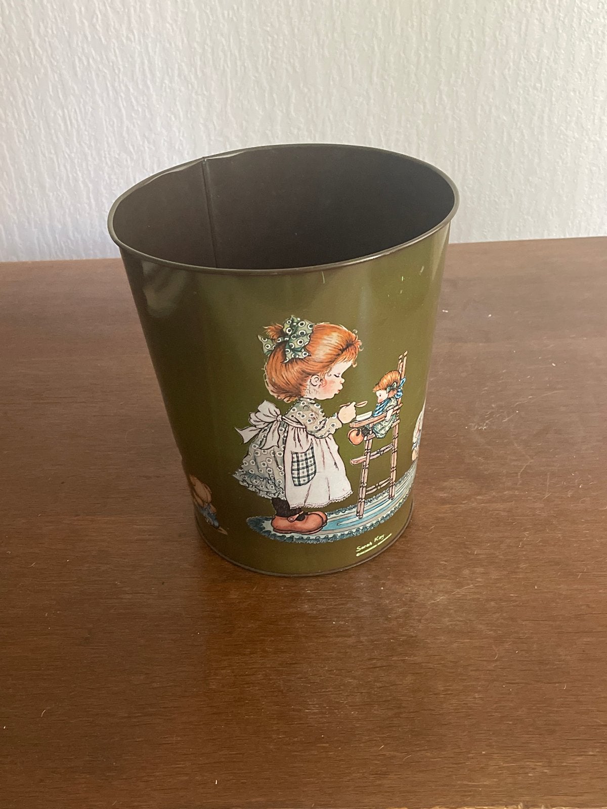 Vintage Holly Hobbie Prullenbak - Nostalgische Decoratie, Ophalen, Gebruikt, Minder dan 10 liter, Metaal