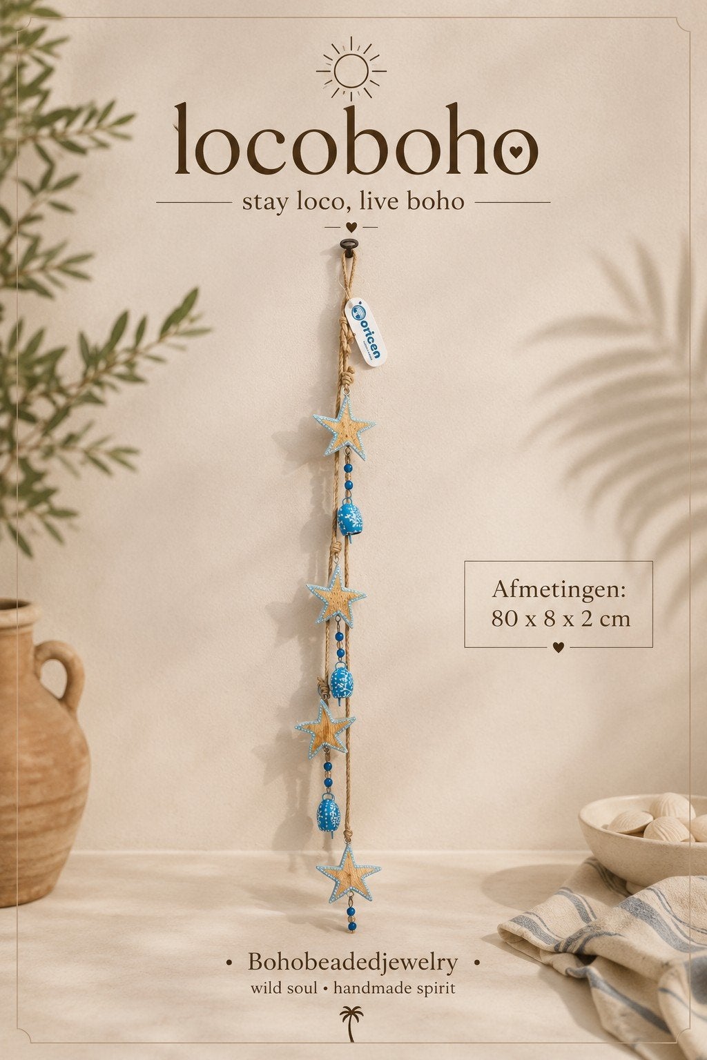 Houten Sterrenhanger Ibiza Boho Stijl - Maritieme Decoratie, Ophalen of Verzenden
