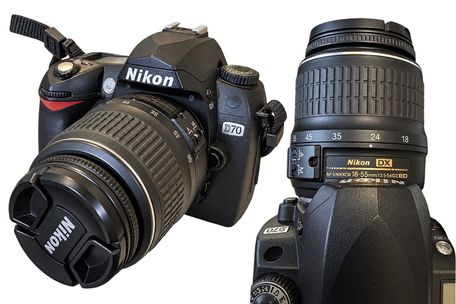 Nikon D70 Spiegelreflexcamera met AF-S Nikkor 18-55mm lens, Ingebouwde flitser, Gebruikt, Spiegelreflex, Ophalen of Verzenden