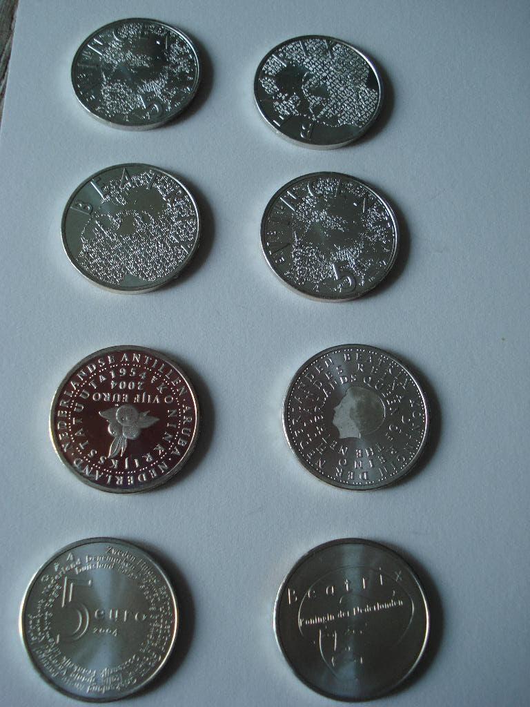 8 MAAL 5 EURO O.A. VAN GOGH  EUROPA VIJFJE, Setje, Koningin Beatrix, Zilver, Euro's