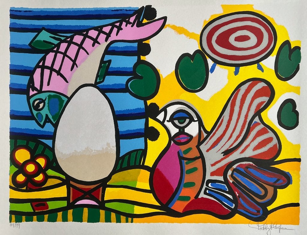 Zeefdruk Patty Harpenau, Antiek en Kunst, Gesigneerd, Verzenden, Zeefdruk