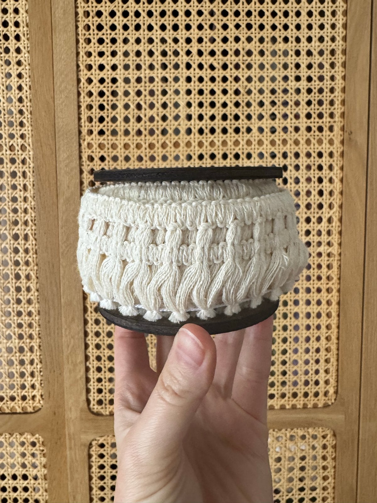 4 rollen katoenen franje - 5cm x 5m per rol, Ophalen, Textiel, Knutselmateriaal, Beige