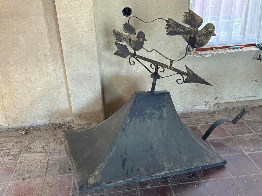 Antieke windwijzer met vogels voor op de schoorsteen, Tuin en Terras, Windwijzers en Windmolens, Ophalen of Verzenden, Gebruikt