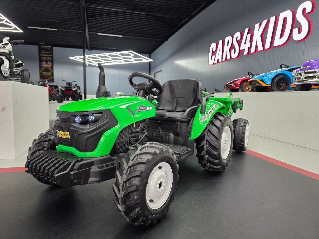 Kindertractor 24 volt - verlichting - elektrische kiepbak-RC, Ophalen of Verzenden, Nieuw, Afstandsbediening