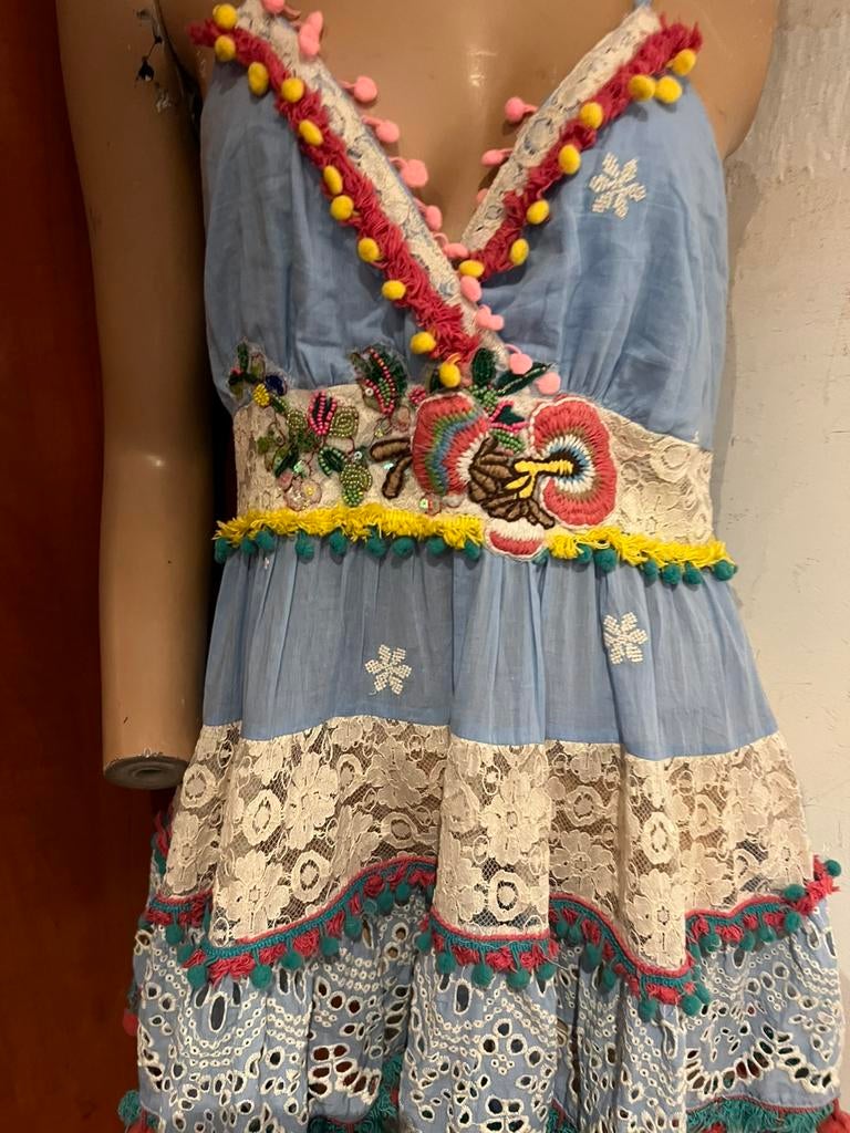 ANTICA SARTORIA top maat m origineel zgan, Ophalen, F, Blauw, Zo goed als nieuw