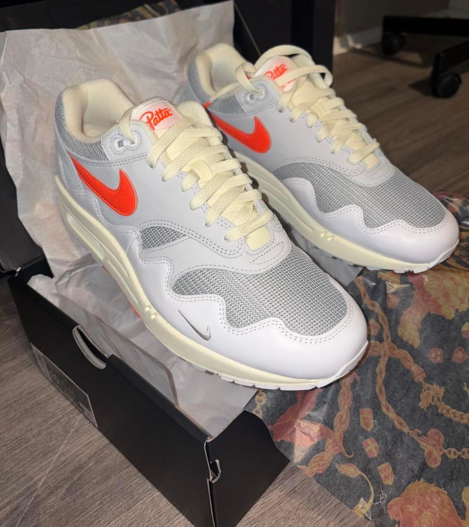 NIKE AIRMAX 1 PATTA WAVE CRIMSON, Kleding | Heren, Schoenen, Ophalen, Zo goed als nieuw, Overige kleuren