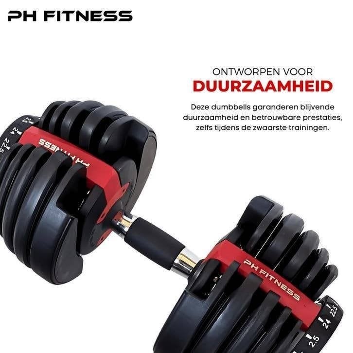 REFURBISHED DEAL PH Fitness Verstelbare Dumbbells 24KG, Dumbbell, Support@phfitness.nl, PH Fitness, Armen