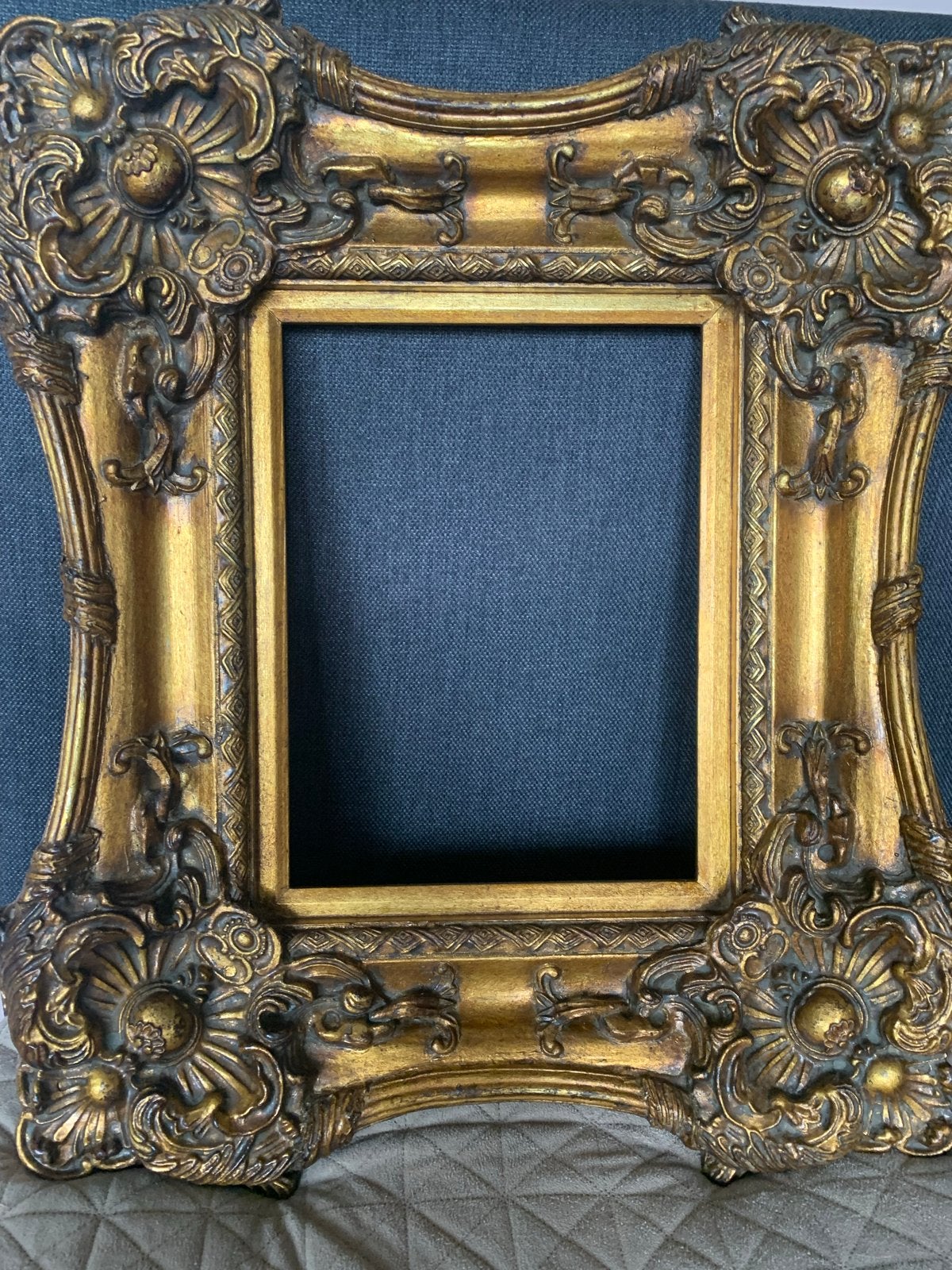 Antieke Gouden Schilderijlijst Barok Stijl 60x70 cm, Gebruikt, Schilderijlijst, Met sierrand, Ophalen of Verzenden