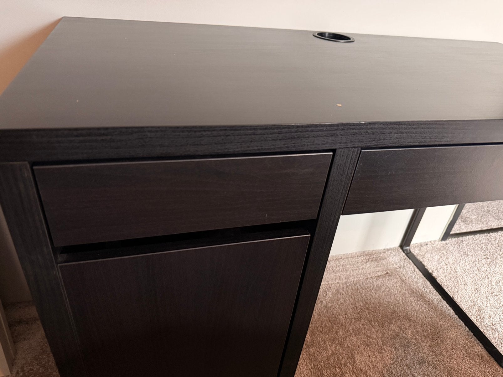 Kaptafel bureau zwartbruin houtlook, Huis en Inrichting, Bureaus, Ophalen, Zo goed als nieuw