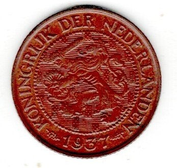 26-1694 Nederland 1 cent 1937, Postzegels en Munten, Munten | Nederland, Ophalen of Verzenden, Koningin Wilhelmina, 1 cent, Losse munt