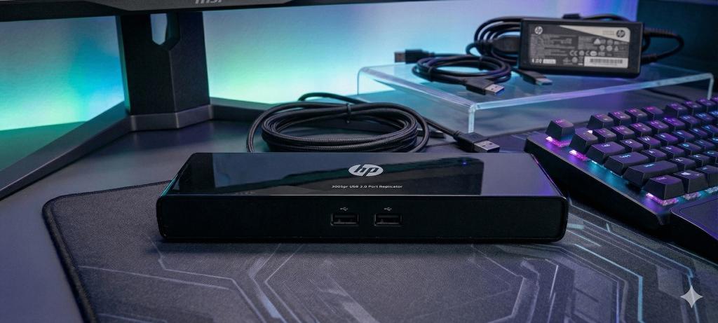 HP 3005pr USB 3.0 docking station / port replicator +voeding, Ophalen of Verzenden, Zo goed als nieuw, Laptop, Docking station