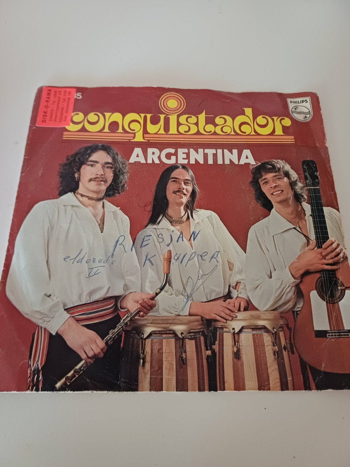 Conquistador - Argentina (Gesigneerde Single), Cd's en Dvd's, Gebruikt, Pop, Ophalen of Verzenden, EP
