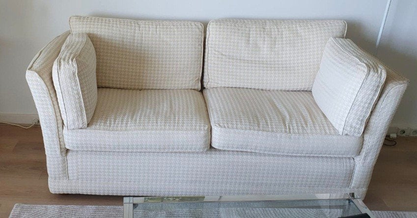 Nette bank - 2-zitsbank - Crème, Ophalen, Gebruikt, Minder dan 75 cm, 150 tot 200 cm