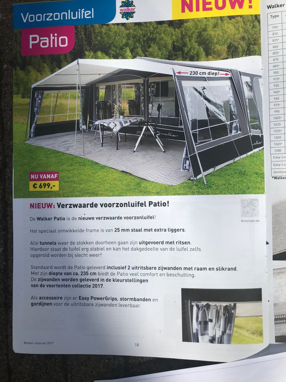 Walker Patio Luifel maat 1065, Ophalen of Verzenden, Zo goed als nieuw