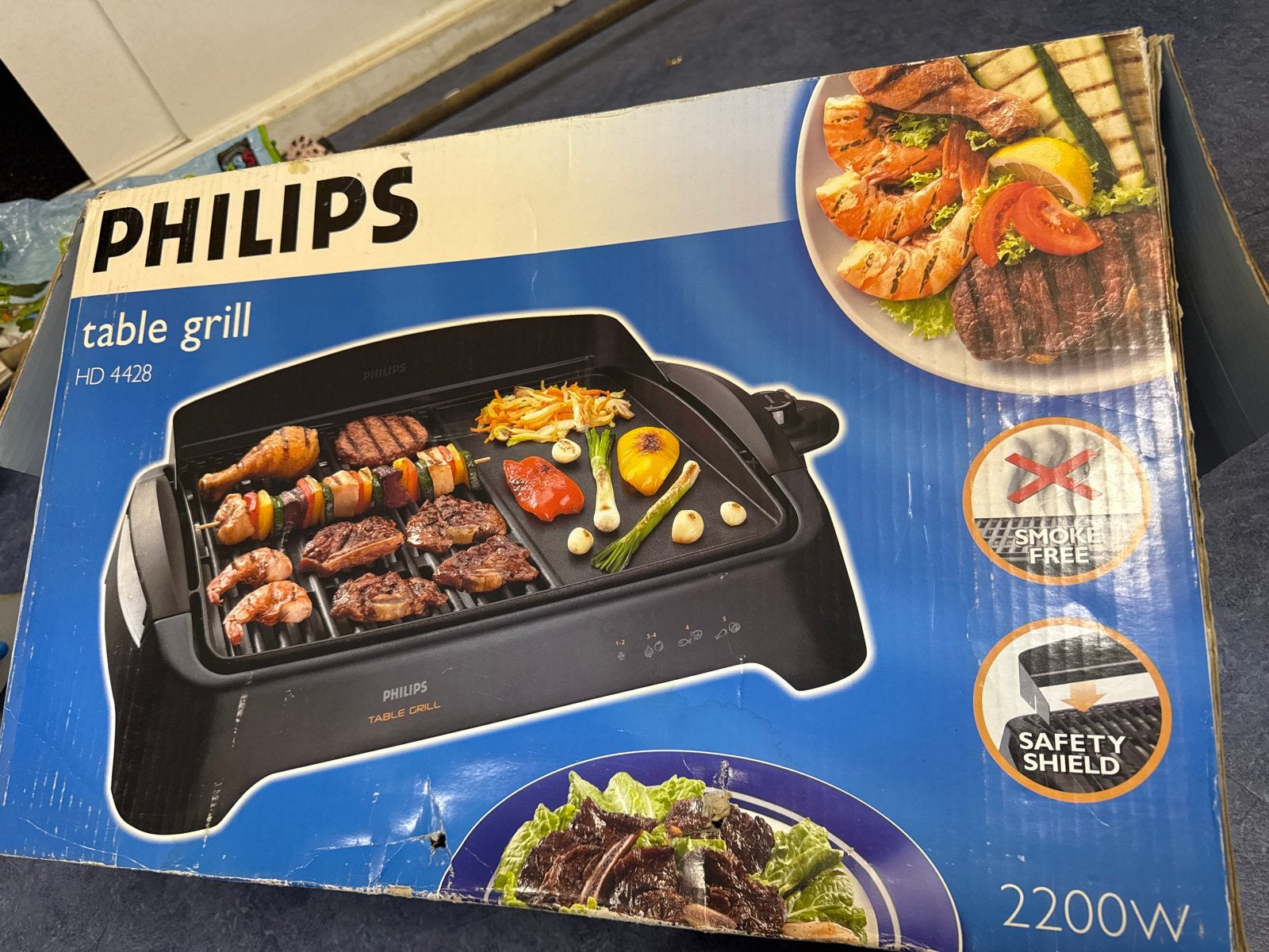 Philips Table Grill HD4428 - Zo goed als nieuw, Ophalen of Verzenden, Zo goed als nieuw