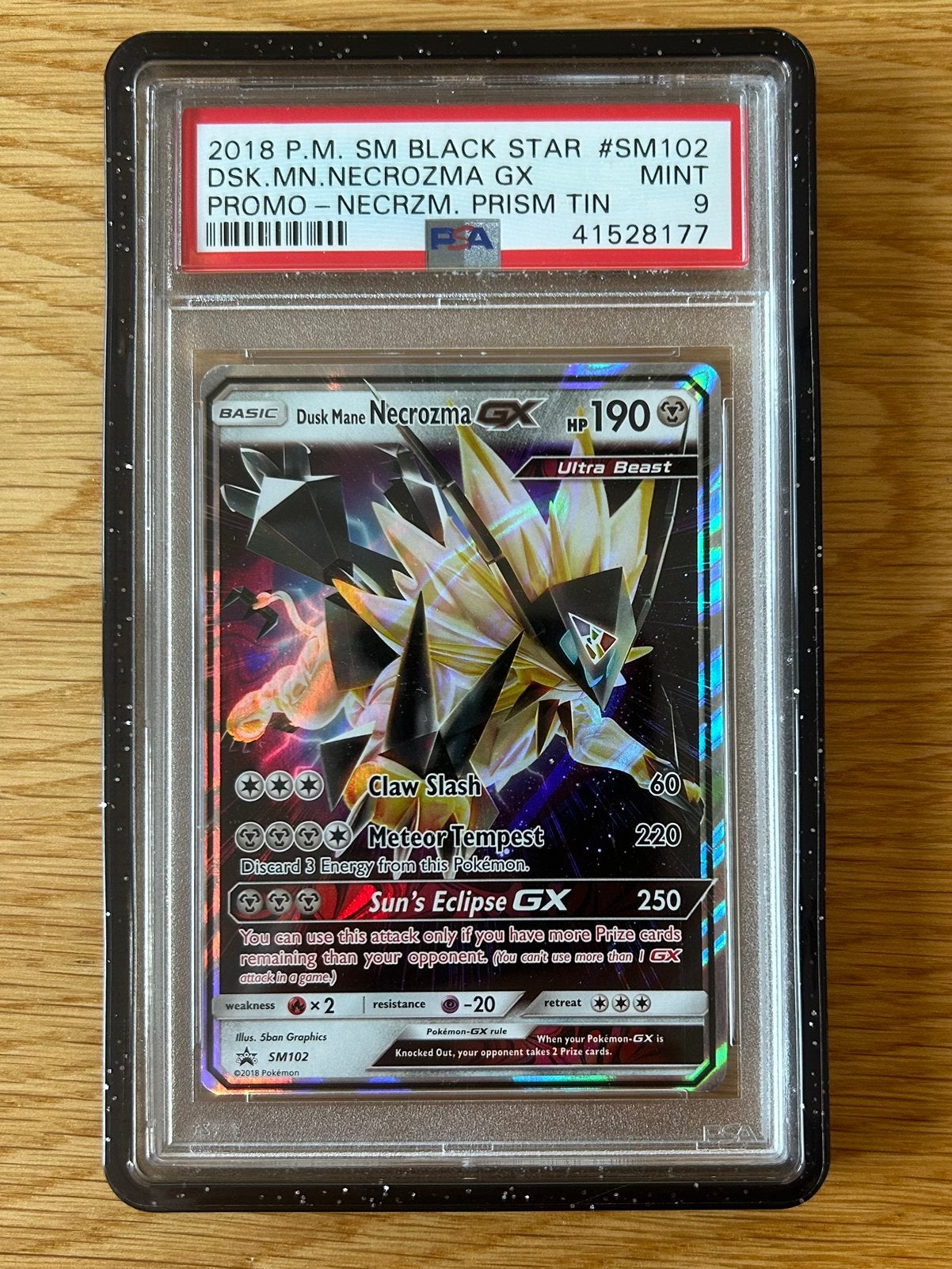 Dusk Mane Necrozma SM102 PSA 9 promo (low pop), Ophalen of Verzenden, Zo goed als nieuw