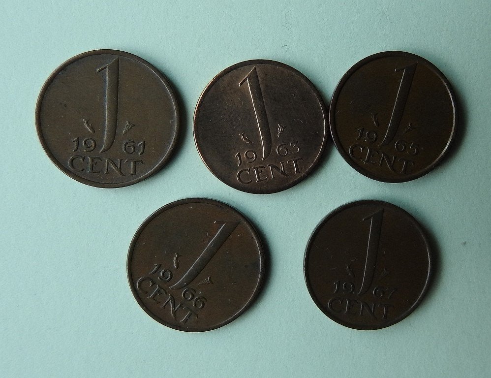 5 Centen jaren 1960, Verzenden, Koningin Juliana, 1 cent, Setje
