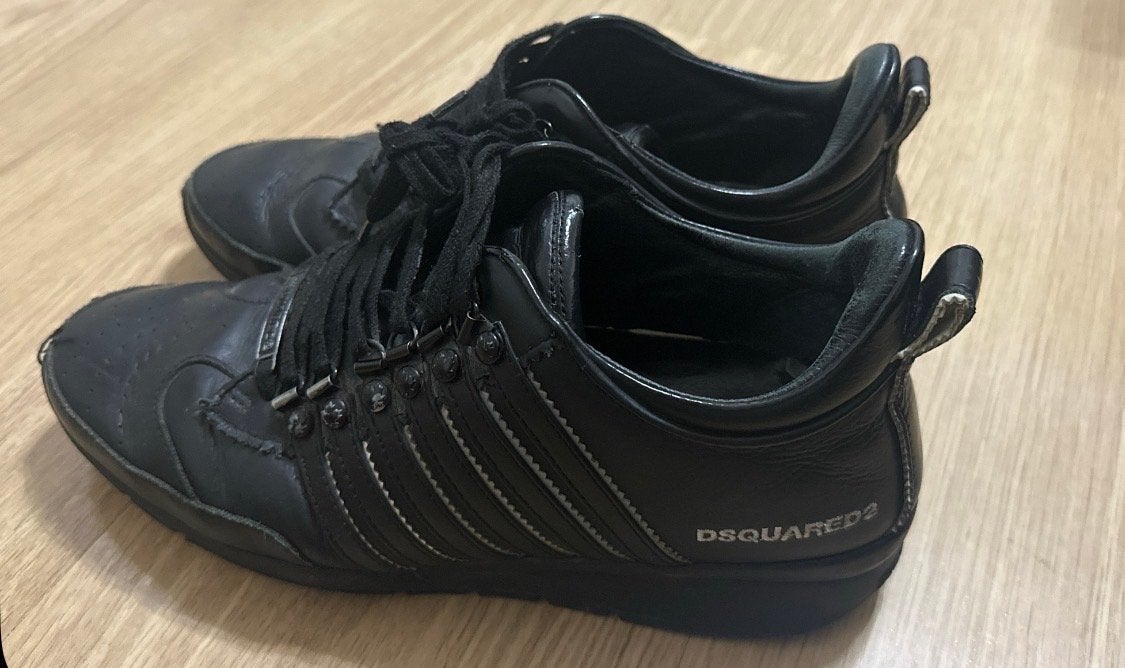 DSQUARED2 551 Leren Herensneakers - Maat 42 Zwart, Kleding | Heren, Ophalen of Verzenden, Gedragen, Zwart, Sneakers of Gympen