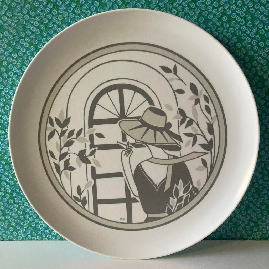 Douwe Egbert melamine dienblad, Kunststof, Gebruikt, Rond, Ophalen of Verzenden