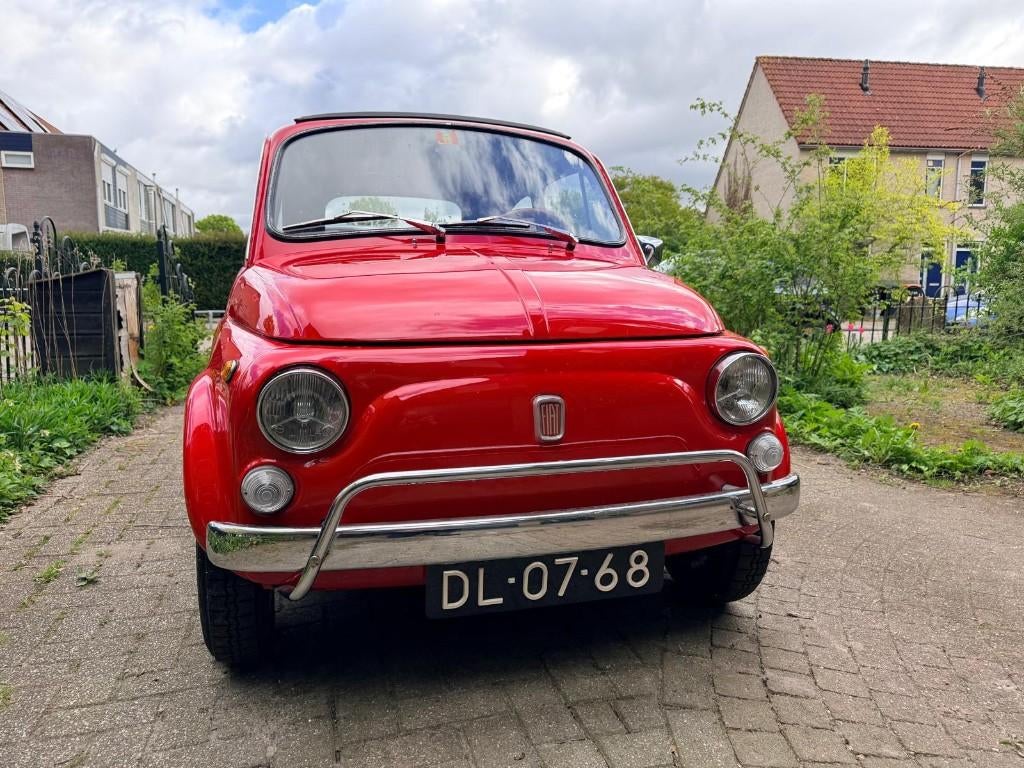 Fiat 500 0.5 L 1970 Rood (oldtimer), Auto's, Fiat, Zwart, 514 kg, 499 cc, Leder