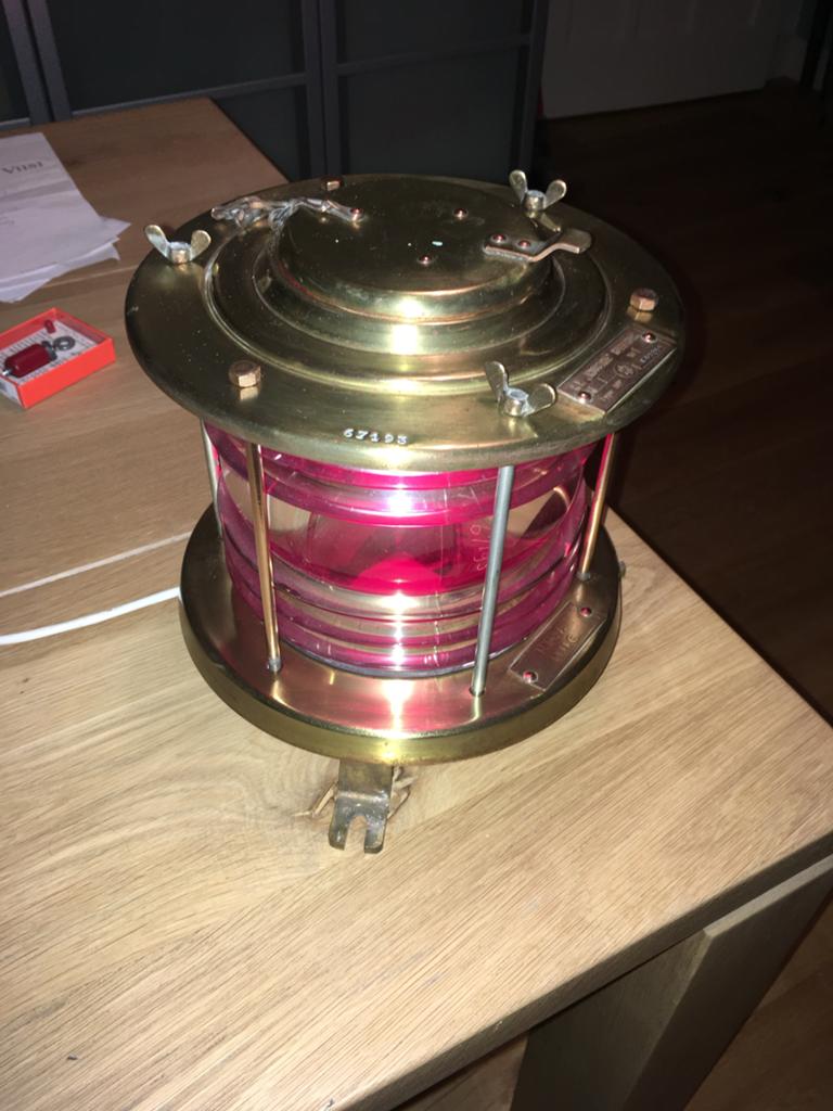 Authentieke scheepslamp Rood of wit Industria Rotterdam, Ophalen of Verzenden