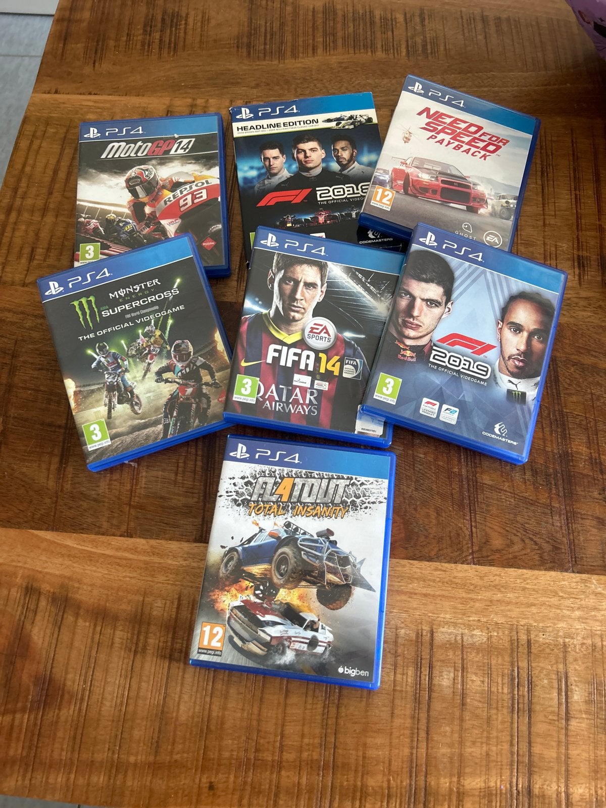 PS4 Games: Race, Sport & Actie (7 stuks), Spelcomputers en Games, Ophalen, Gebruikt, Racen en Vliegen, Eén computer