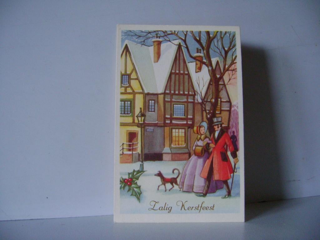 Oude ansichtkaart Zalig kerstfeest 1950-1960, Ophalen of Verzenden, 1940 tot 1960, Ongelopen, Overige thema's