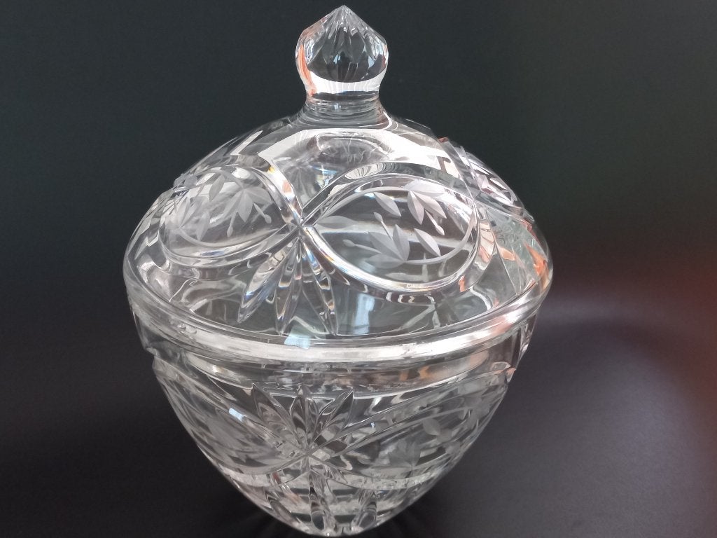 Glas Kristal Bonbonnière, Antiek en Kunst, Antiek | Glas en Kristal, Verzenden