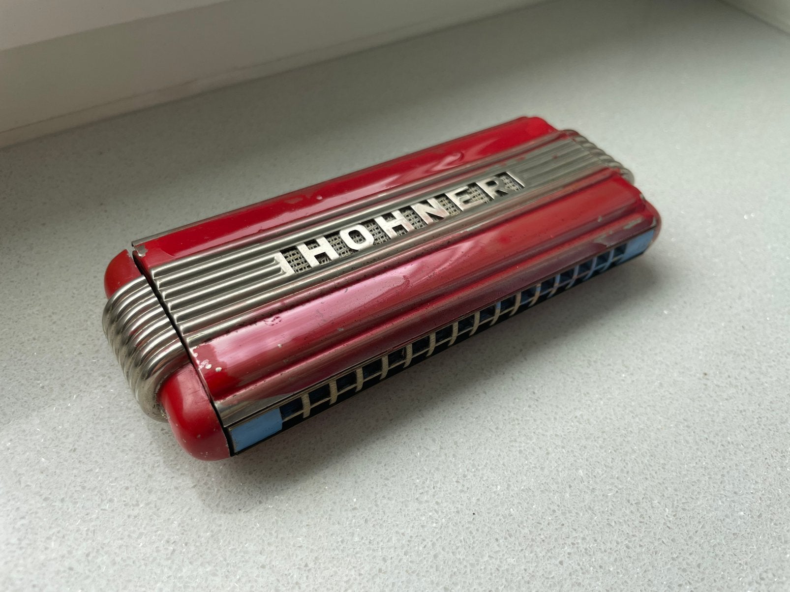 Hohner Echo Elite mondharmonica, Ophalen of Verzenden, Gebruikt