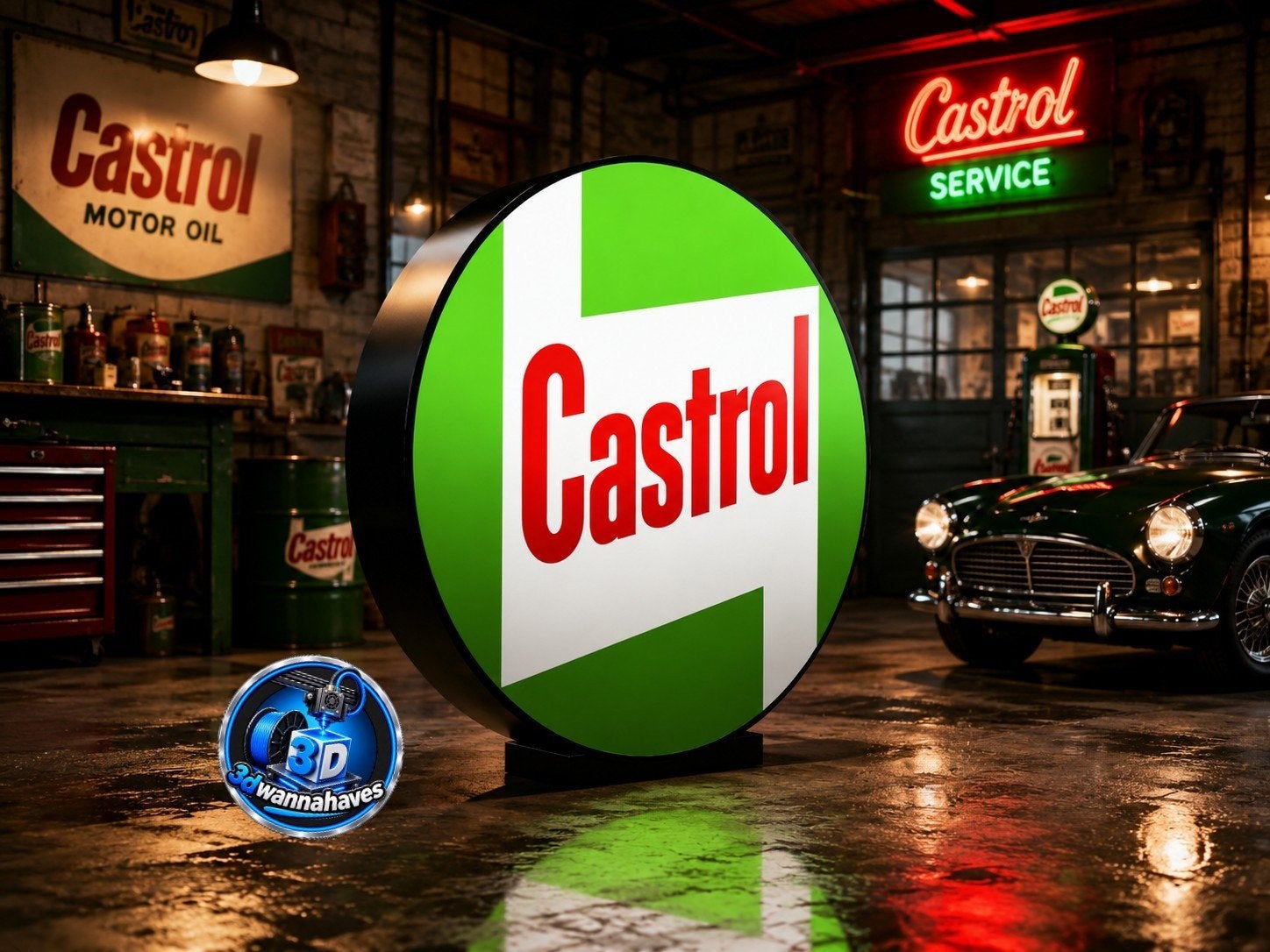 Castrol Lichtbak met LED Verlichting - Ophalen/Verzenden, Verzamelen, Merken en Reclamevoorwerpen, Ophalen of Verzenden, Nieuw