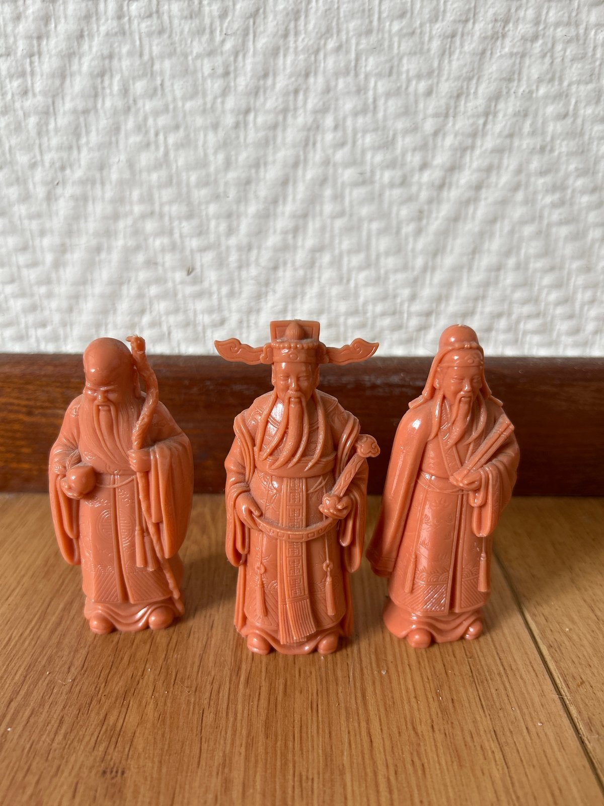 Set van 3 Chinese wijzen beeldjes - Fú Lù Shòu, Verzamelen, Beelden en Beeldjes, Ophalen of Verzenden, Zo goed als nieuw, Mens