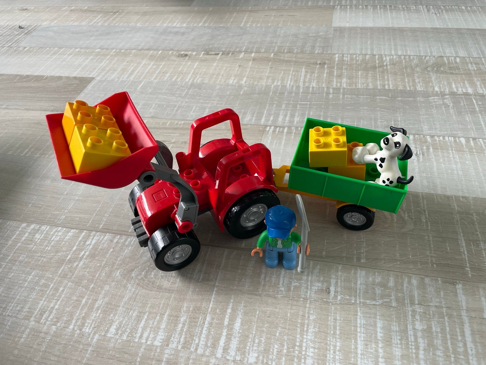 Duplo Grote Tractor Set 5647 met Boer en Hond, Kinderen en Baby's, Gebruikt, Ophalen of Verzenden, Compleet, Duplo