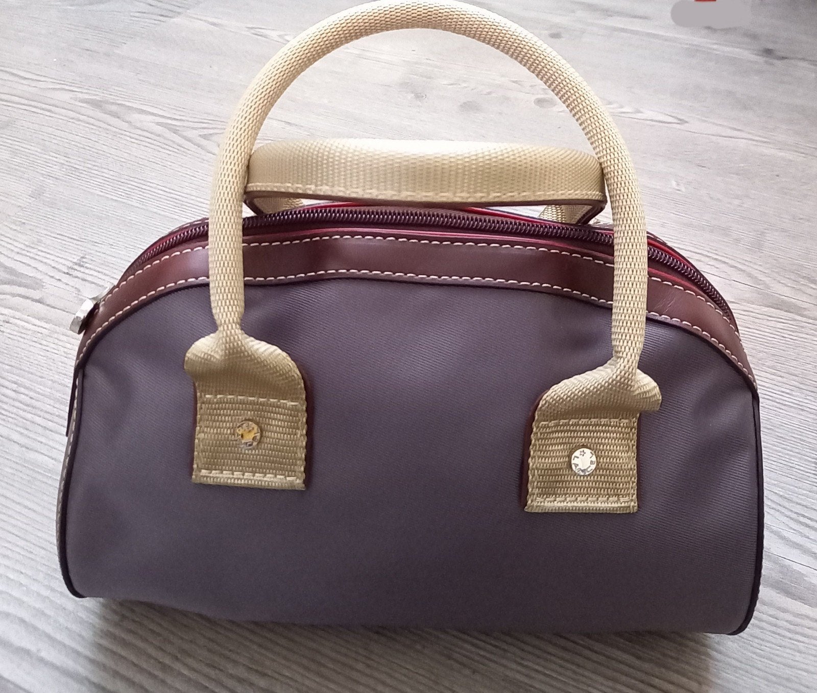 LANCEL Paris  bowling bag S burgundy/beige NIEUWSTAAT, Verzenden, Nieuw, Overige kleuren, Handtas
